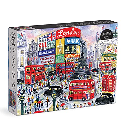 Galison Michael Storrings 1000 피스 London 직소 퍼즐 성인 Illustrated 아트 Scene from Streets Multicolor