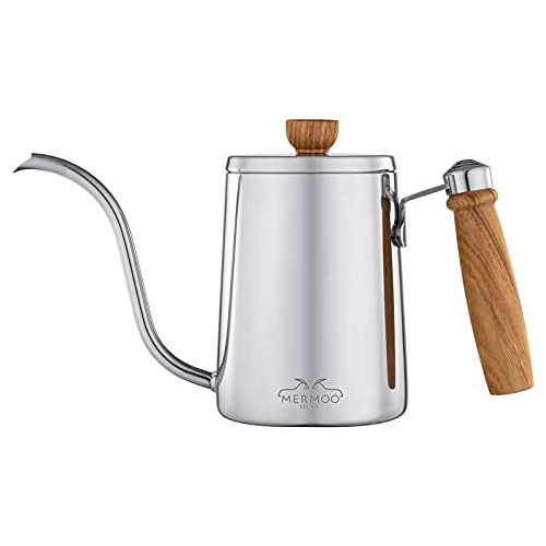 MERMOO YILAN 커피 드립 포트 주전자 케토루.kettle 목병뚜껑이 딸려 있음 인기 600ML 직불 스테인레스 캠프 블랙
