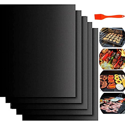 Bamboo Panda 테플론 그릴 넷 바베큐 매트 BBQ매트 눌어 붙음 방지초 내열260℃ 반복하는 이용 bbq망철판용 오븐 전자 레인지배 전메쉬 쿠킹 씨트 4033cm 본체5매