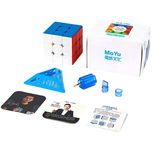 매직 큐브 MoYu RS3M 자석에 안정 스티커 레스 뇌트레이닝 돌리기 기분 조정 가능 프로 사양 3x3