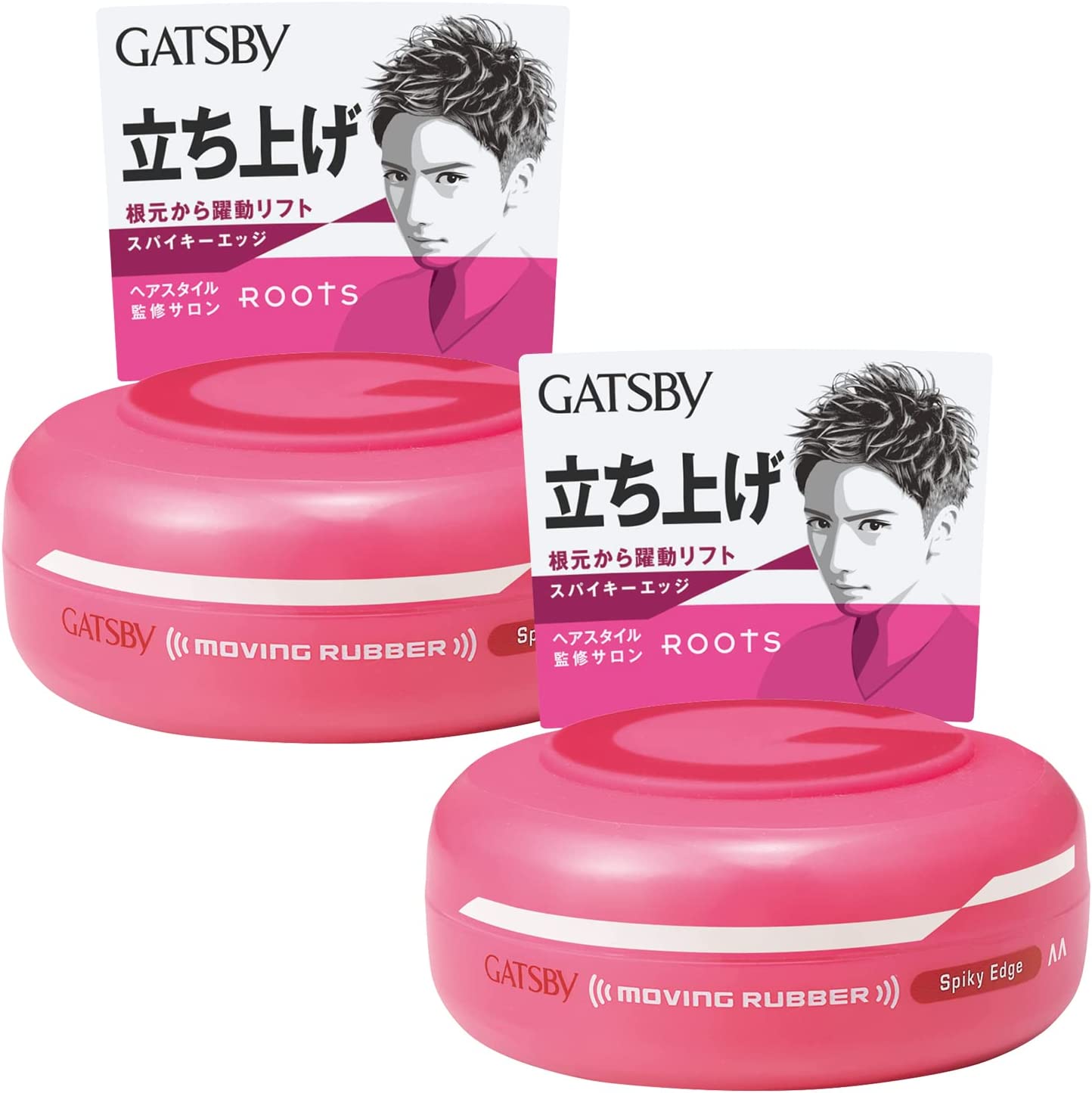 묶음 구매GATSBY 갸스비 무빙 러버 스파이키 엣지 80g 2개 팩 〇 멘즈 왁스 헤어 이발료
