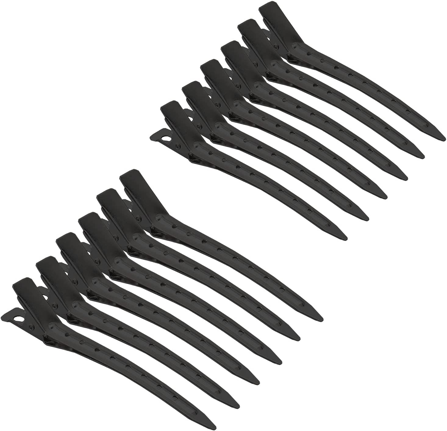 전문가용 집게 앞머리 강력 자국이 나지 않는 헤어핀 검정 악어클립 머리끈 7cm 8.5cm 12개세트