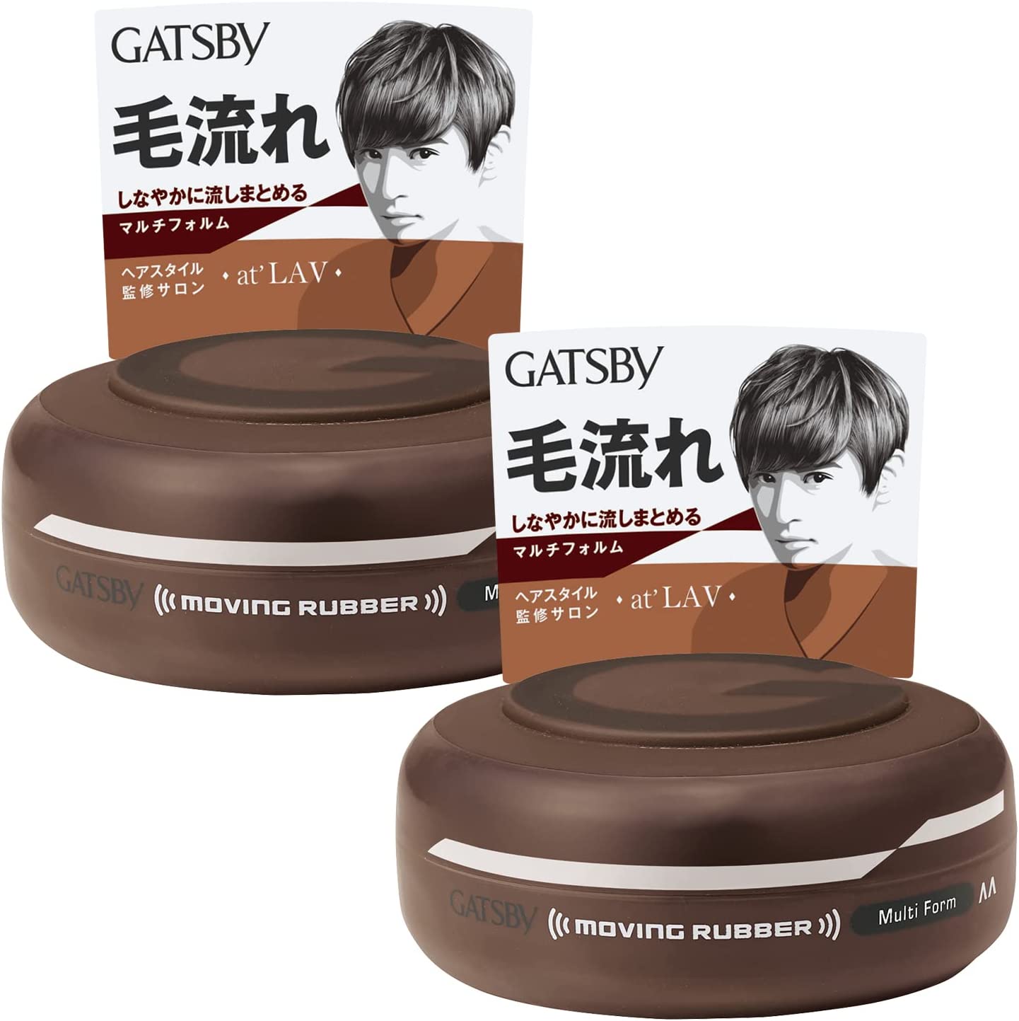 GATSBY 갸스비 무빙 러버 멀티폼 남성 스타일링제 헤어 왁스 세트 80그램 x2