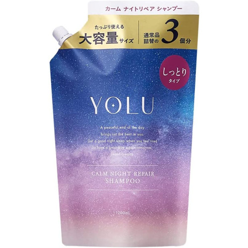[WEB 한정] YOLU 요루 | 야간 미용 샴푸 대용량 리필【컴나이트 리페어】1200ml 헤어 케어 논실리콘 멘즈 여성