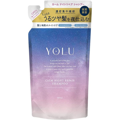 YOLU 샴푸 리필 컴나이트 리페어 400ml 헤어 케어 논실리콘 남녀공용