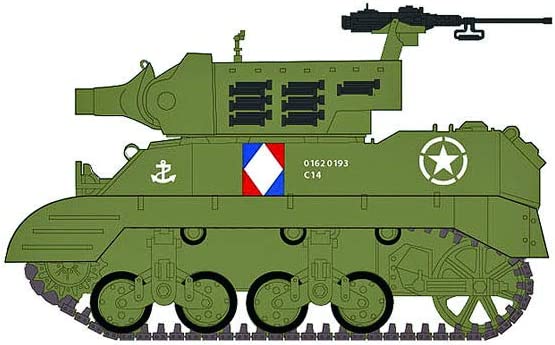 호비마스터 1/72 M8 HMC 스콧 자유프랑스군 완제품