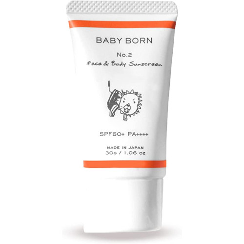BABY BORN 베이비 본 Face Body Sunscreen 자외선 차단제 밀크 UV 케어 SPF50 + PA +++ 아기 어린이 히가시하라 아키 30g