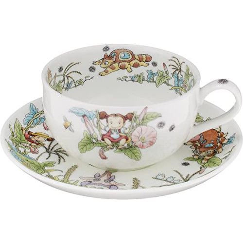 Noritake 노리다케 밀크티 컵 & 받침 325cc 이웃집 토토로 히루가오 편 전자 레인지 대응 1 손님 본차이나 T97285A / 4660-4