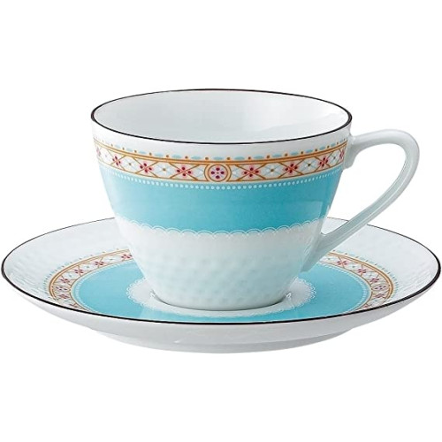 Noritake 노리다케 컵 & 받침 (커피 티 겸용) 210cc 허밍 블루 전자 레인지 대응 파인 포셀렌 T5389L / 1645