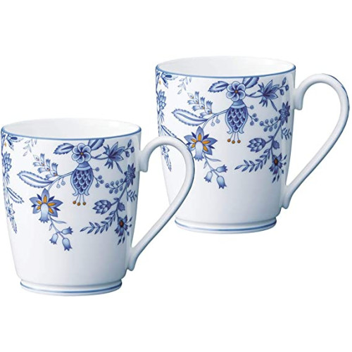 Noritake 노리다케 머그컵 (페어 세트) 295cc 블루 소렌티노 색선 마감 전자레인지 대응 식기세척기 대응 2개 블루 본차이나 P97280/4965