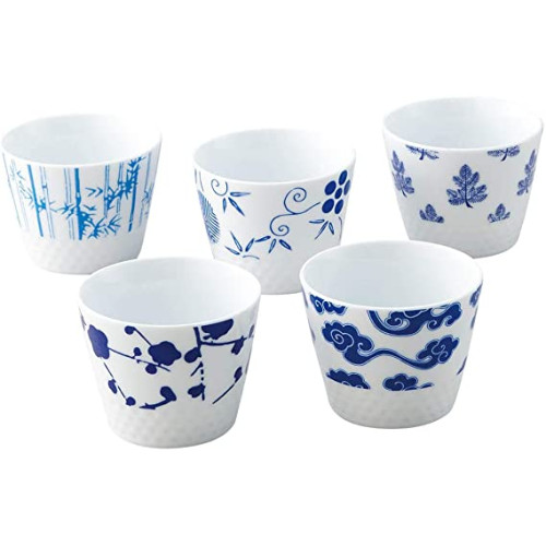 Noritake 노리다케 재패니즈 컵 그림 변경 세트 220cc 운모 당장·신일본 식기 전자레인지 대응 식기세척기 대응 5개 블루 파인 포셀렌 KF5301L/N-1337L