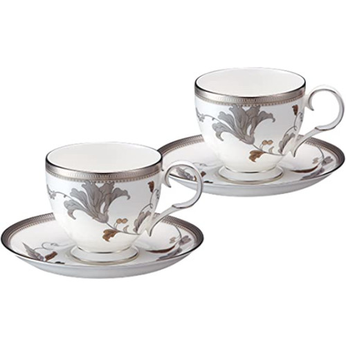 Noritake 컵_소서 멀티 용량 : 약 250ml 아일라 플래티넘 티 커피 공기 접시 쌍 P50788A / 4897