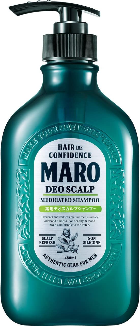 【의약부외품】MARO 데오스칼프 샴푸 맨즈 약용 논실리콘 초농밀포 480ml 본체