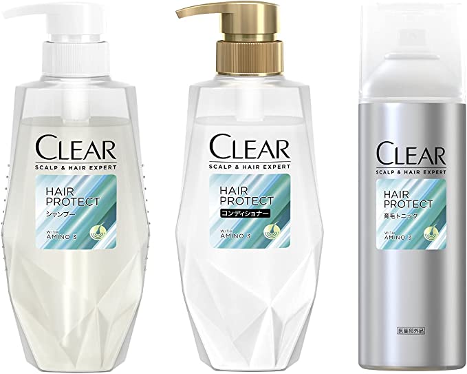 CLEAR (클리어) 헤어 프로텍트 남성용 두피 케어 샴푸 & 컨디셔너 350g + 350g 토닉 세트