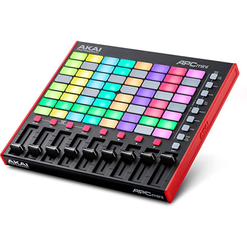 AKAI 전문 APC Mini MK2 - Ableton Live Lite, 64개의 RGB 패드, 드럼 및 노트 모드 및 MIDI 믹서를 갖춘 클립 런칭용 USB MIDI 패드 컨트롤러
