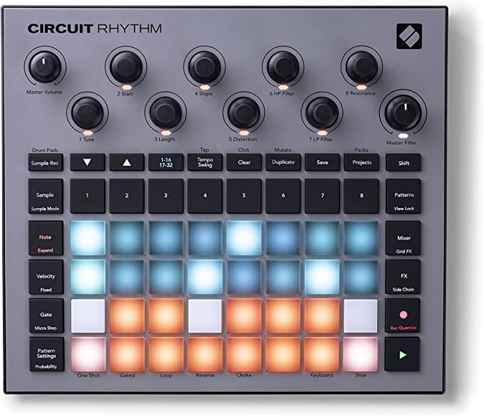 Novation Circuit Rhythm: 비트 만들고 수행하기 위한 8개의 샘플 트랙이 있는 샘플러 및 그루브 박스