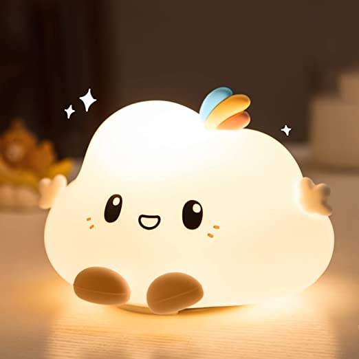 무바렉 베이비 나이트 라이트 구름 빛 침실 장식을 위한 귀여운 키즈 키즈룸용 USB 충전식 컬러풀 야광 조명 침실용 카와이 실리콘 LED 램프 걸 선물