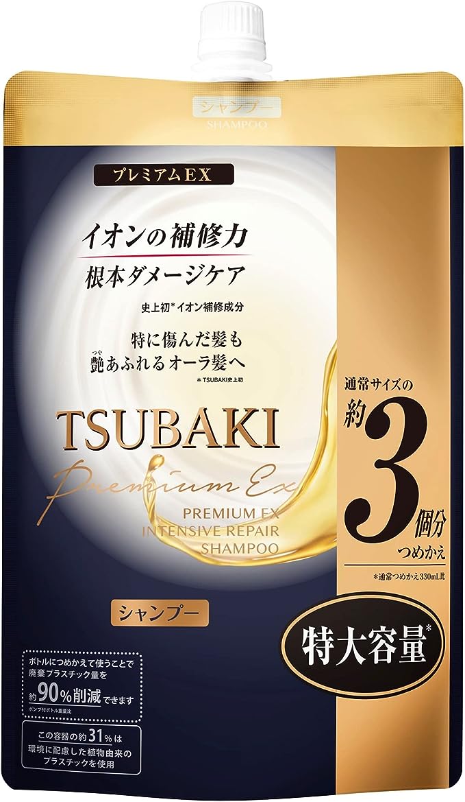 【Amazon.co.jp 한정】TSUBAKI (동백) 프리미엄 EX 인텐시브 리페어 샴푸 리필용 1000mL