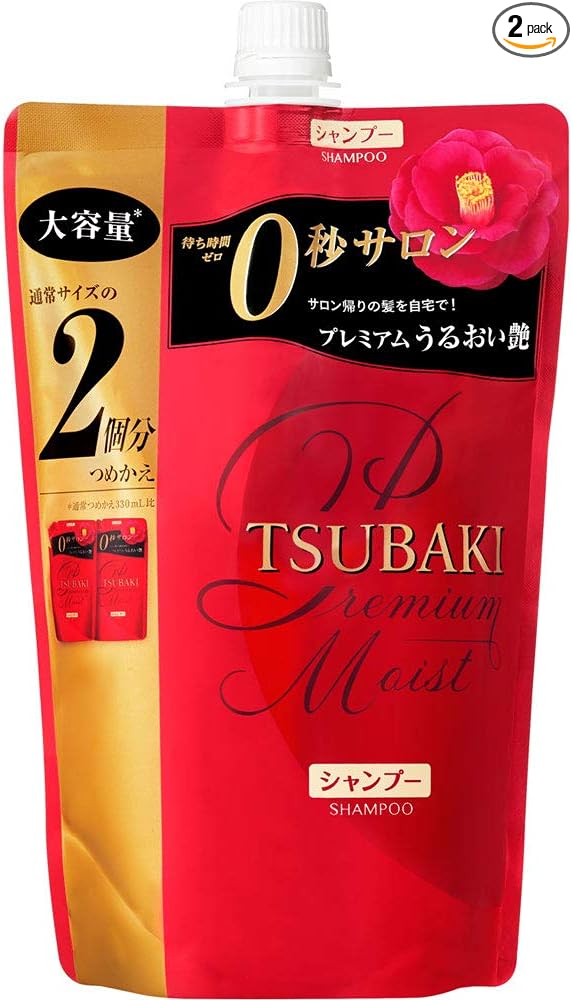 [2개 세트] TSUBAKI 프리미엄 모이스트 샴푸 리필용 660ml