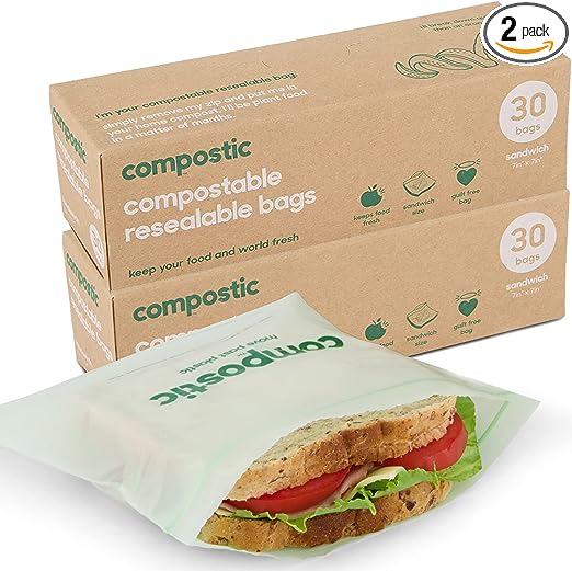 Compostic - Home Compostable Resealable Sandwich Bags (7