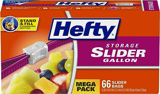 Hefty Slider Storage Bags, Gallon Size, 66 Count