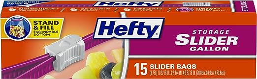 Hefty Slider Storage Bags, Gallon, 15 Count