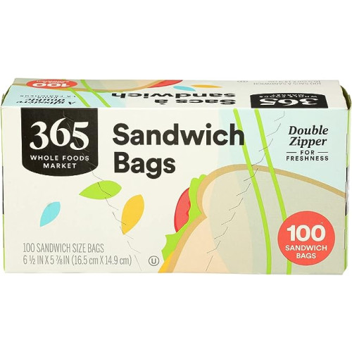 365 by Whole Foods Market, Double Zipper Sandwich Storage Bag, 100 Count
