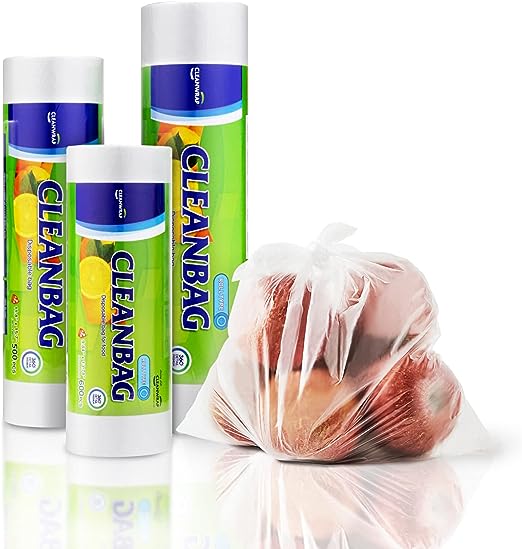CLEANWRAP Food Storage Roll Bags (9.84 * 13.78-600 PCS) | Food Plastic Bags, Mini Plastic Bags, Plastic Bread Bags, Roll Plastic Bags, Plastic Produce Bag