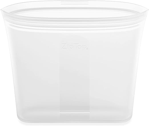 Zip Top Reusable Food Storage Bags | Sandwich Bag [Frost] | Silicone Meal Prep Container | Microwave, Dishwasher and Freezer Safe | Made in the USA