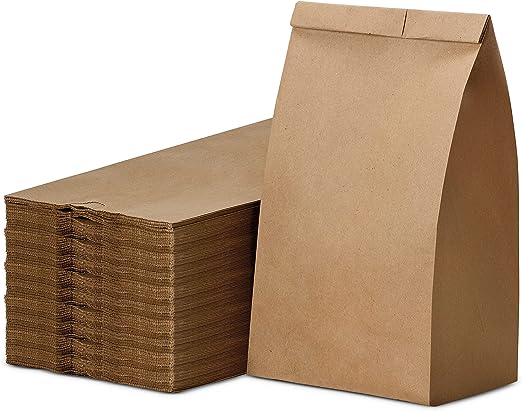 Paper Lunch Bags, Paper Grocery Bags, Durable Kraft Paper Bags, 4 Lb Capacity, Brown Pack of 500 Bags