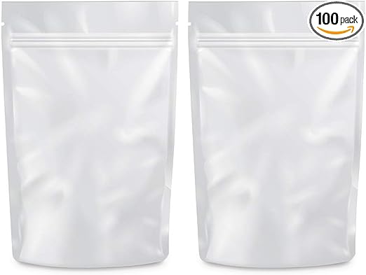 Loud Lock Mylar Bags Smell Proof 1/2 Ounce All White - 100 Count 8