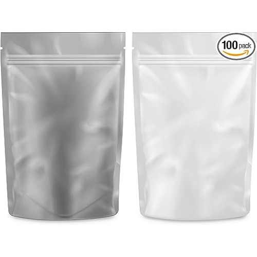 Loud Lock Mylar Bags Smell Proof 1/2 Ounce White/Clear - 100 Count 8