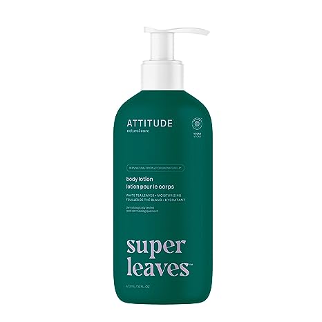 ATTITUDE Body Lotion, EWG Verified, Plant and Mineral-Based Ingredients, Vegan Cruelty-free Beauty Personal Care Products, White Tea Leaves, 16 Fl Oz