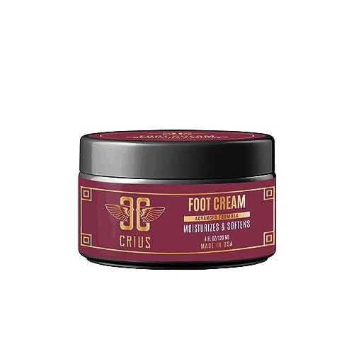 CRIUS COSMETICS Foot Cream with Keratin, Hydrating Cream, Skin Softening and Tightening Support, Vitamin E, Urea 40%, For Dry & Cracked Heels, Non-GMO, GMP-Certified, Made In USA, 2 Oz.