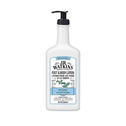 J.R. Watkins Rejuvenating Peppermint Foot and Body Lotion (Peppermint, 18 Ounce)