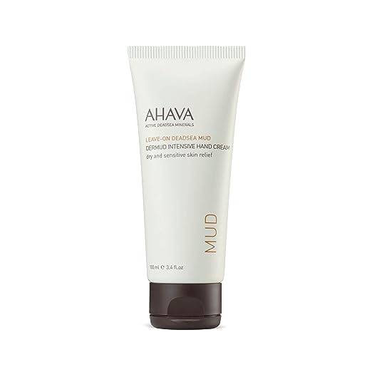 AHAVA Dermud Intensive Hand Cream - Intensely Hydrates, Soothes, Relieves Dry & Sensitive Hands, Enriched by Mud Complex, Osmoter, Aloe Vera Leaf, Jojoba Seed Oil, Zinc Allantoin, 3.4 Fl.Oz