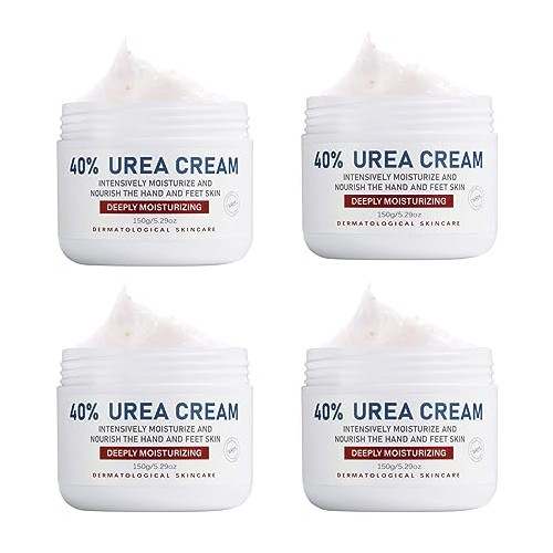 OUKEYA Urea Cream 40 Percent, Foot for Dry Cracked, per Lotion Feet Maximum Strength (4 Packs)