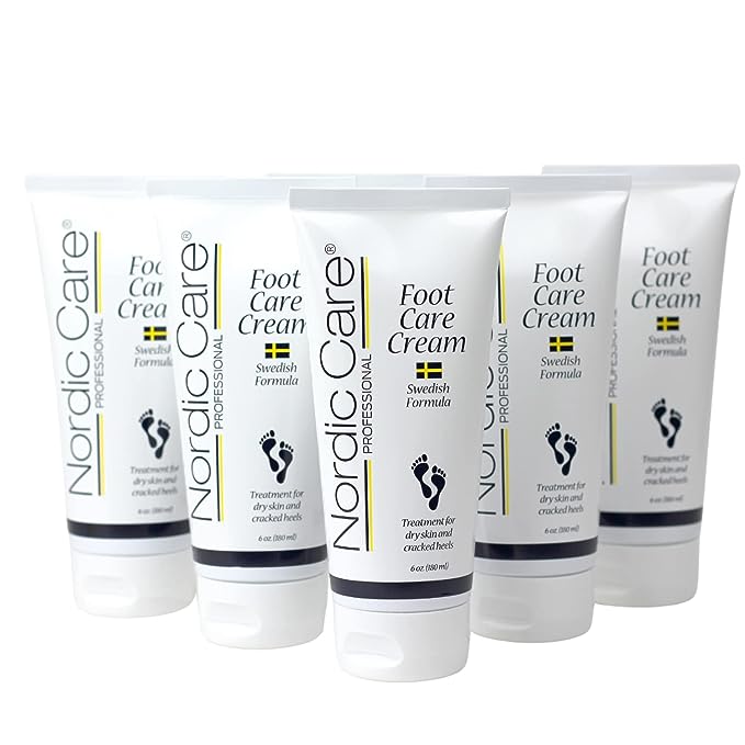 Nordic Care Foot Cream 6 oz (6-Pack) Lotion for Cracked & Dry Skin For Feet, Heels Callus Removal