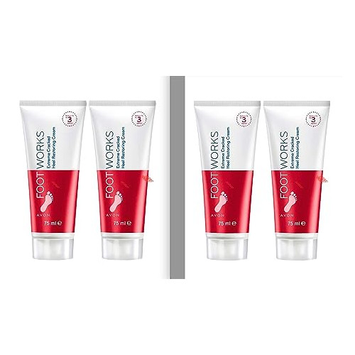 Avon Foot Works Healthy Maximum Strength Cracked Heel Cream 2.5 fl. Lot of 4