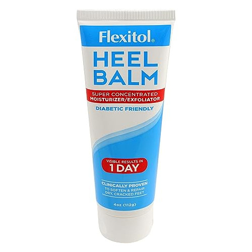 Flexitol Heel Balm 4 Oz Tube, Rich Moisturizing & Exfoliating Foot Cream for Fast Relief of Rough, Dry Cracked Skin on Heels and Feet. Value 6 Pack