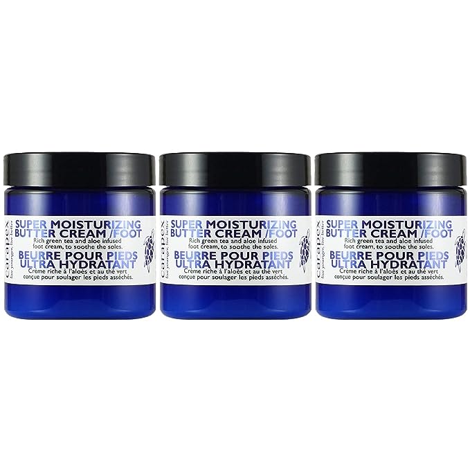Carapex Super Moisturizing Foot Cream for Rough, Dry, Calloused Feet, Heels and Soles. Natural Heel Rescue that helps Soften Calluses Leaving Your Feet Feeling Smoother. Unscented, (3-Pack)