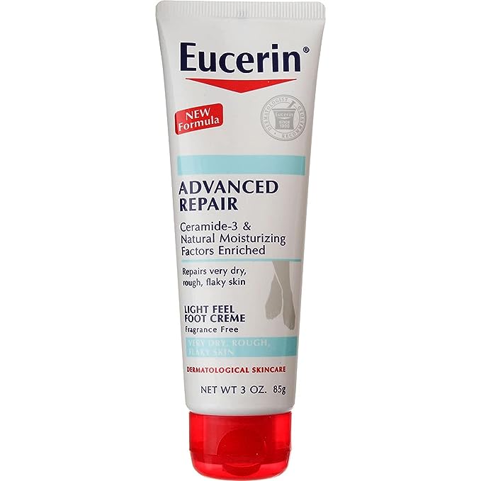 Eucerin Advanced Repair Light Feel Foot Creme, 3 oz ( Pack of 4)