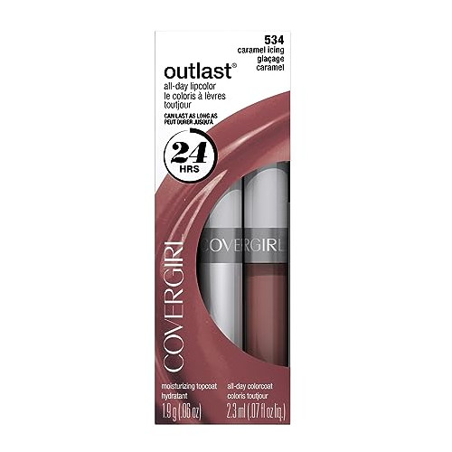 COVERGIRL Outlast All Day Two-Step Lipcolor Caramel Icing 534, 0.06 Oz, 0.07 fl oz