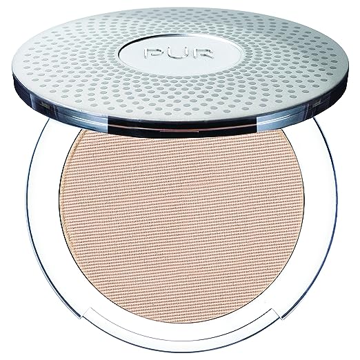 PÜR 4-in-1 Pressed Mineral Makeup SPF 15 Powder Foundation with Concealer & Finishing Powder- Medium to Full Coverage Foundation- Mineral-Based Powder- Cruelty-Free & Vegan Friendly