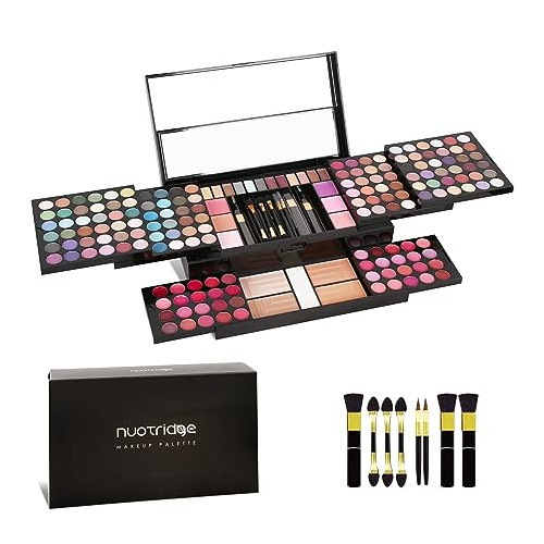 Nuotridge 183 Colors All In One Makeup Kit For Woman &Girls - Makeup Gift Set Palette Include 132 Eyeshadow,40 lip gloss, 6 Blush,4 Bronzer, 1 Highlighter, 8 Makeup Brushes