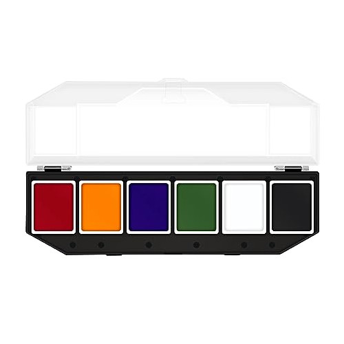 Maydear Alcohol Activated Face and Body Paint, 6 Colors Alcohol Activated Makeup Palette for Special Effects Wound, Professional Quick Drying Waterproof Makeup Artist Color Palette