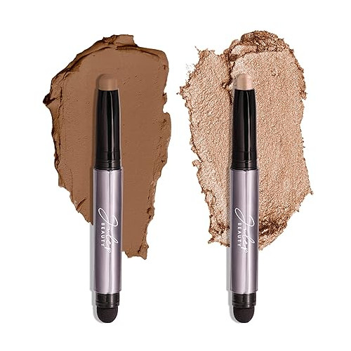 Julep Eyeshadow 101 Crème to Powder Waterproof Eyeshadow Stick Duo, Sand Shimmer and Ginger Matte