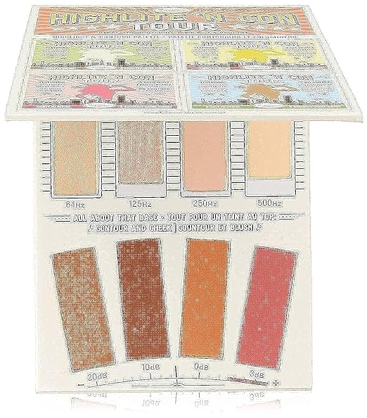 theBalm Highlighting & Makeup Conceal Powders 'N Contour Palette, Highlighters Shimmer, Matte, Bronzer, Blushes, Multicolor, 0.8 ounces