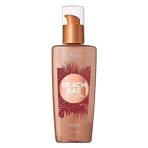 로레알 Paris Makeup Summer Belle Beach Bae Face Body 리퀴드 Luminizer Light Medium 3.9 fl. oz.