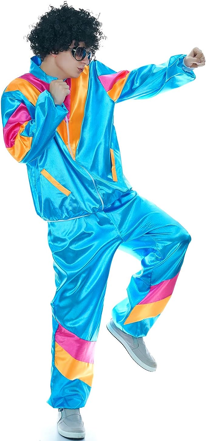 DSplay Adult Women and mens Retro 80s 90s Hippie Costumes